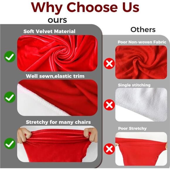 Set of 4 Kitchen Christmas Chair Covers for Dining Chairs Decoración, - Picture 3 of 8